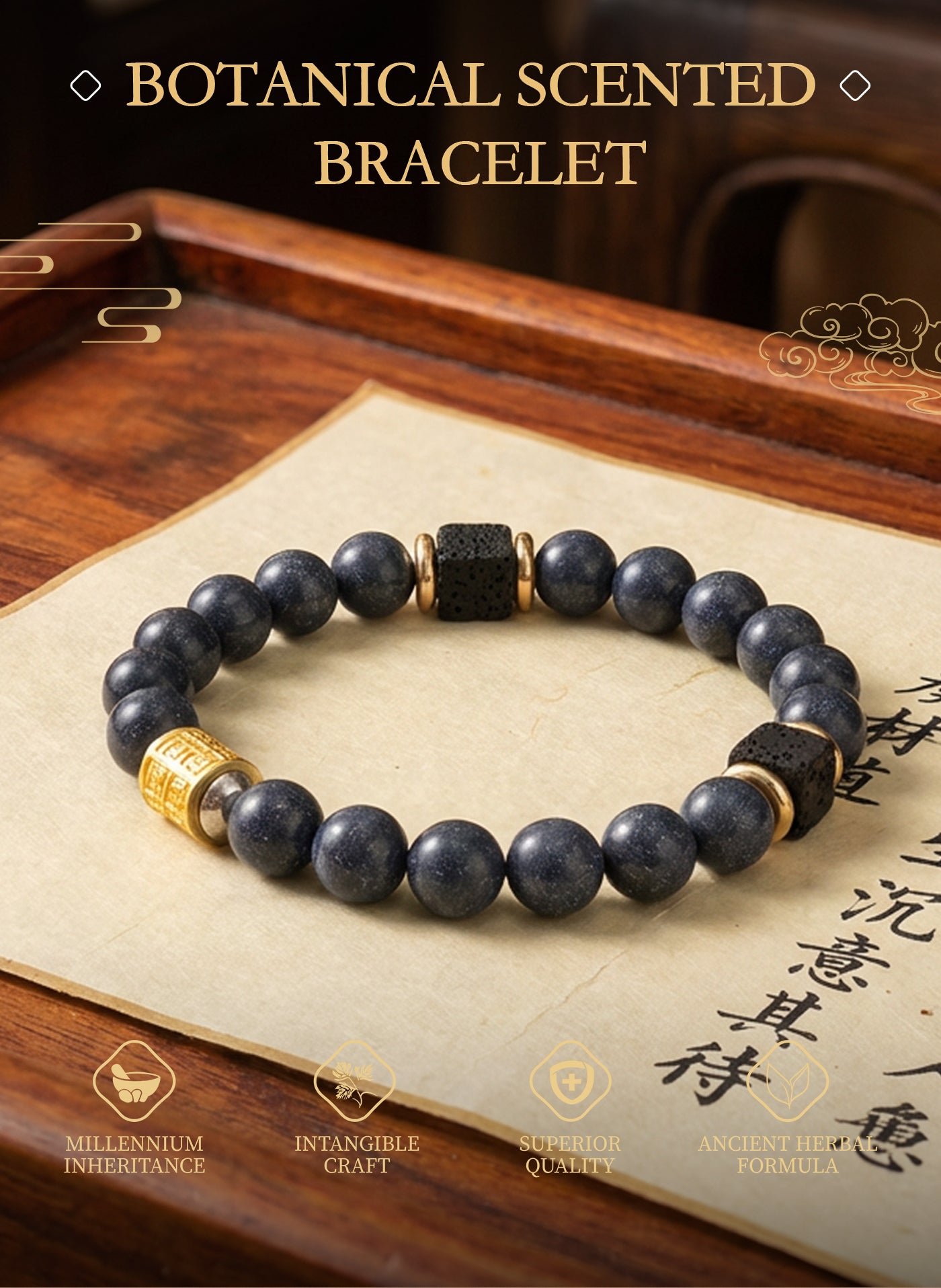 Naturstein Armband – Balance & Erdung – 10 mm