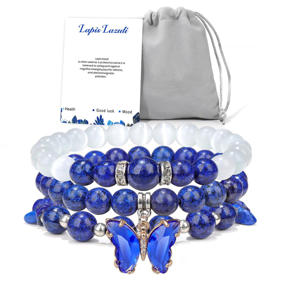 Rosenquarz Armband – Liebe & Harmonie – Lapislazuli Butterfly
