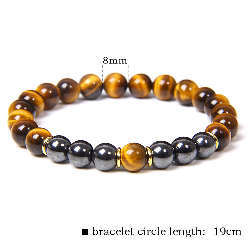 Tigerauge Armband – Schutz & Mut – Schwarz / 10 mm