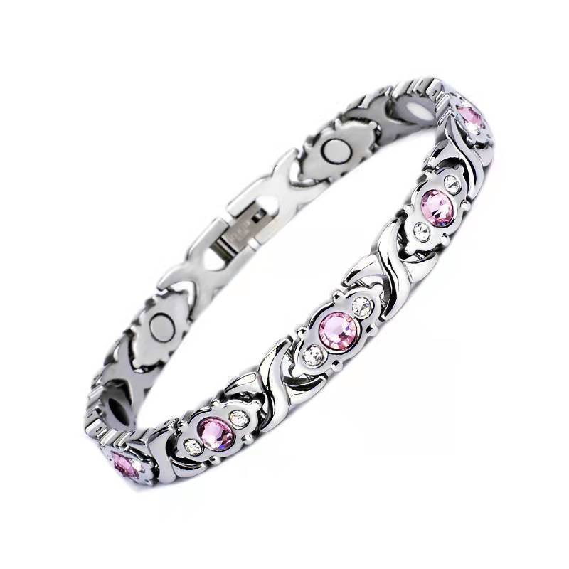Naturstein Armband – Balance & Energie – Gold Rosa Diamond set