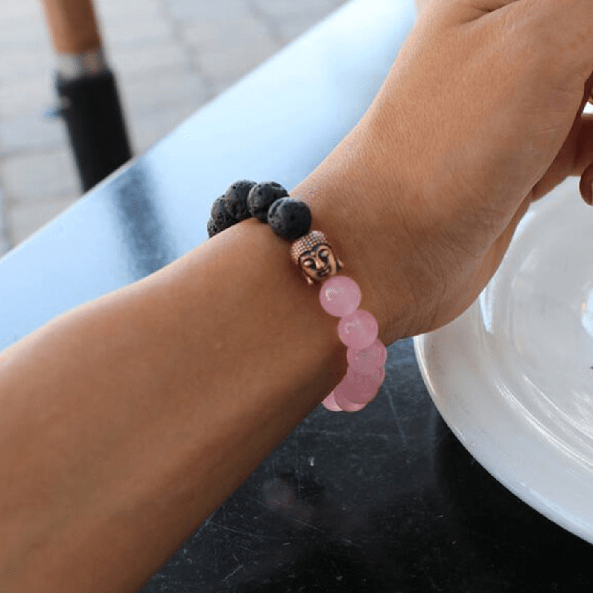 Lava-Stein Armband – Erdung & Stärke – Rosa