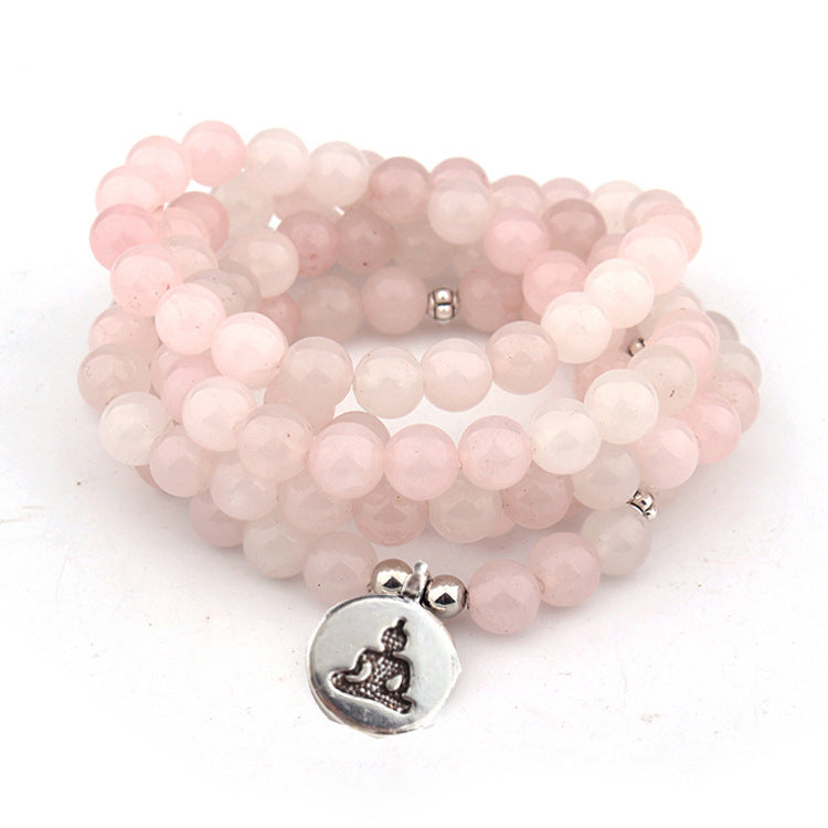 Rosenquarz Armband – Liebe & Harmonie – Lotus Silber