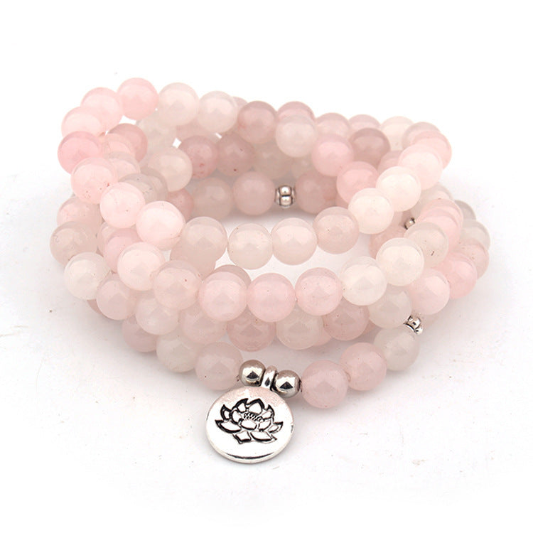 Rosenquarz Armband – Liebe & Harmonie – Buddha Silber