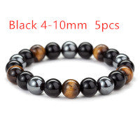Tigerauge Armband – Schutz & Mut – Schwarz Round beads / 10 mm