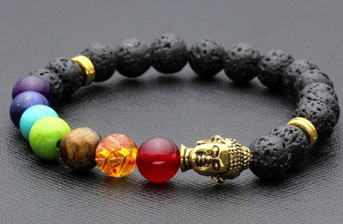 7-Chakra Armband – Erdung & Stärke – Weiß