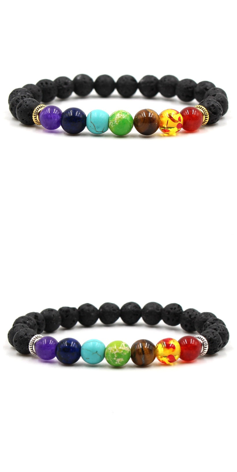7-Chakra Armband – Balance & Energie – 2PCSilverGold