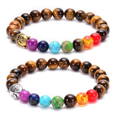 7-Chakra Armband – Schutz & Mut – Gold 5 Stück