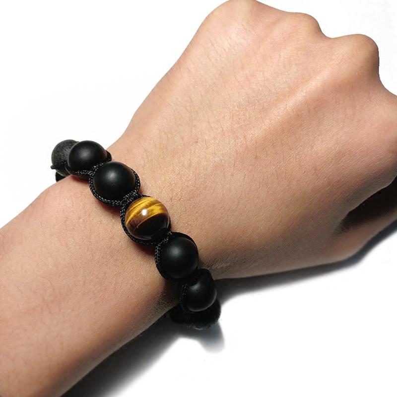 Tigerauge Perlenstrang – Schutz & Mut – Volcanic s–ne / 16 cm