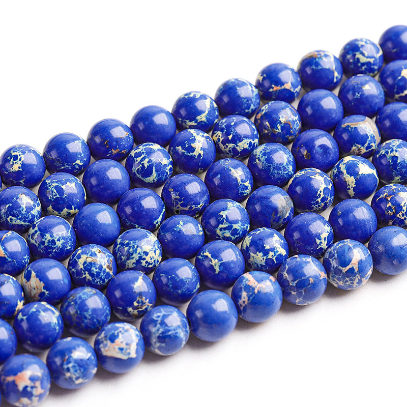 Shoushan-Stein Perlenstrang – Stabilität & Sammlung – Blau / 10 mm