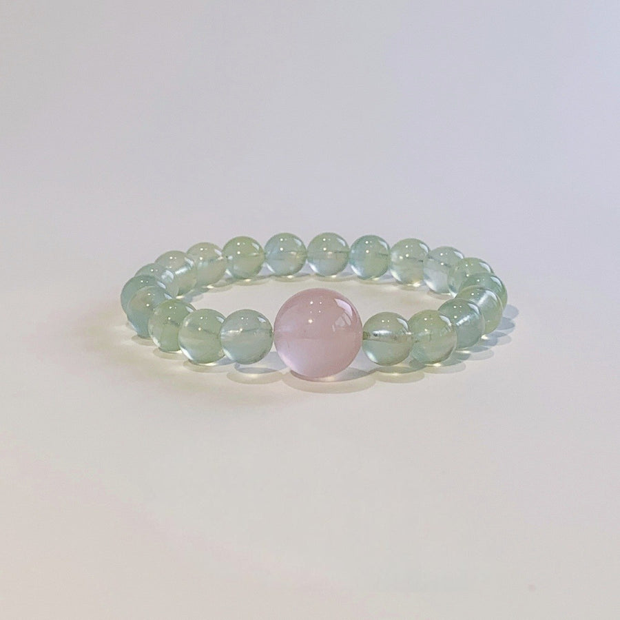 Naturstein Armband – Balance & Energie – Natur Crystal 9 mm / 15 cm