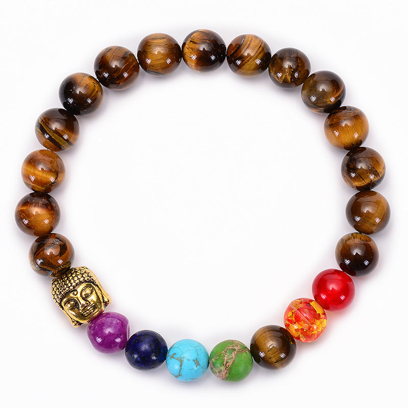 7-Chakra Armband – Schutz & Mut – Silber 3 Stück