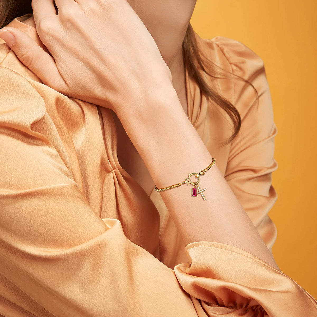 Naturstein Armband – Balance & Erdung – Gold April