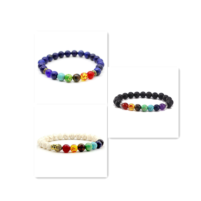 7-Chakra Armband – Balance & Energie – Silber