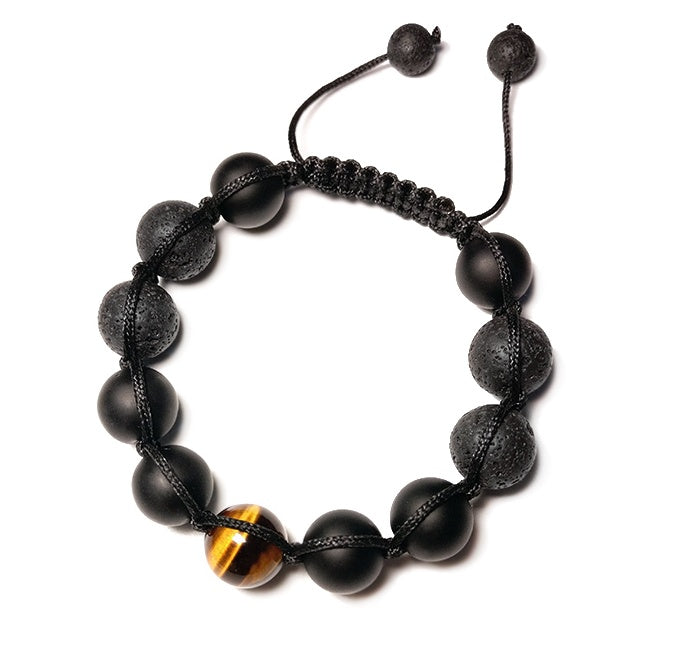 Tigerauge Perlenstrang – Schutz & Mut – Volcanic s–ne / 18 cm