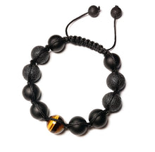 Tigerauge Perlenstrang – Schutz & Mut – Volcanic s–ne / 18 cm