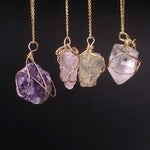 Amethyst Kette – Ruhe & Intuition – 18KC Gold Chain 45 cm