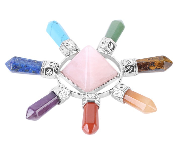7-Chakra Kristallstück – Balance & Energie – Schwarz