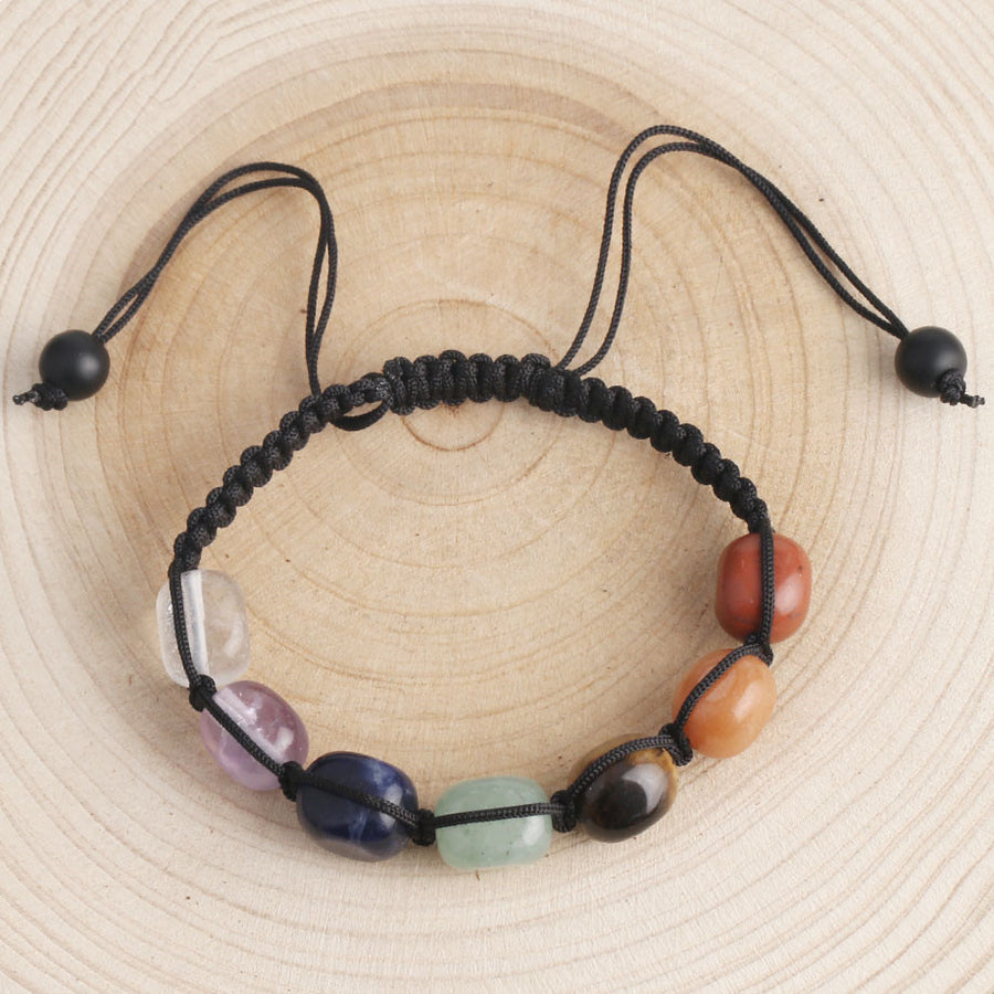 7-Chakra Armband – Balance & Energie – Schwarz