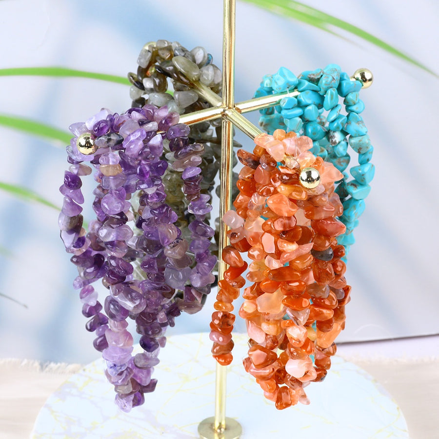 Tigerauge Perlenstrang – Schutz & Mut – Amethyst / 40 cm