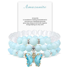 Rosenquarz Armband – Liebe & Harmonie – Blau Chalcedony Butterfly