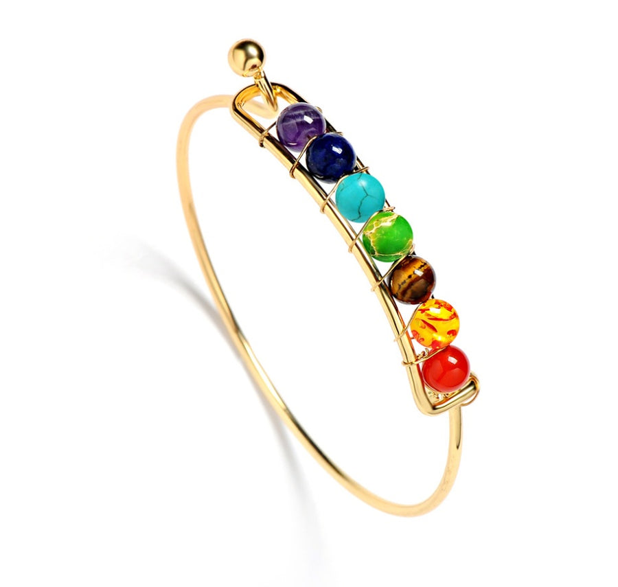 7-Chakra Armband – Balance & Energie – Imperial Weiß