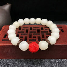 Jade Armband – Glück & Harmonie – 6x8 Rot Dot Lotus