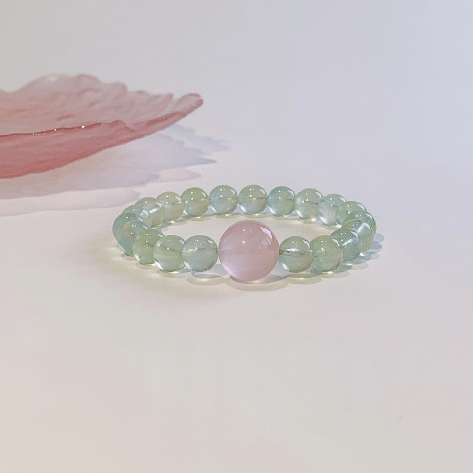 Naturstein Armband – Balance & Energie – Natur Crystal 9 mm / 16 cm