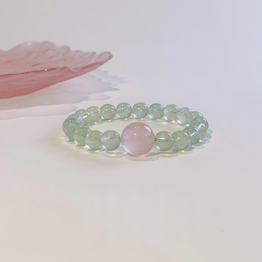 Naturstein Armband – Balance & Energie – Natur Crystal 9 mm / 16 cm