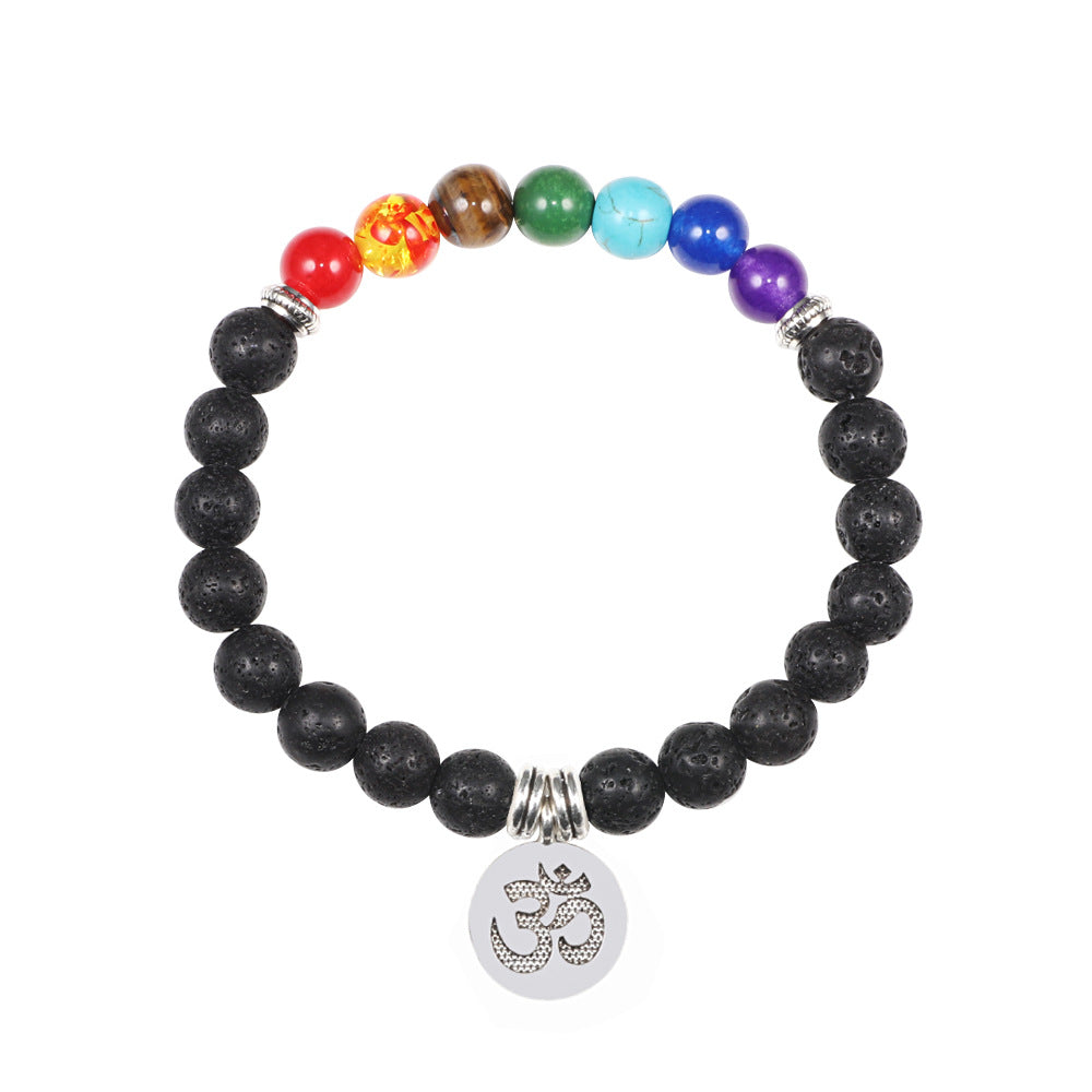 7-Chakra Armband – Schutz & Mut – Wooden beads