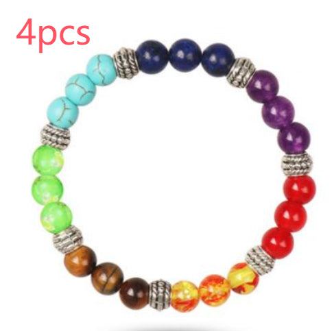 7-Chakra Armband – Balance & Energie – Silber 2 Stück