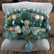 Naturstein Armband – Balance & Erdung – Violett Grün