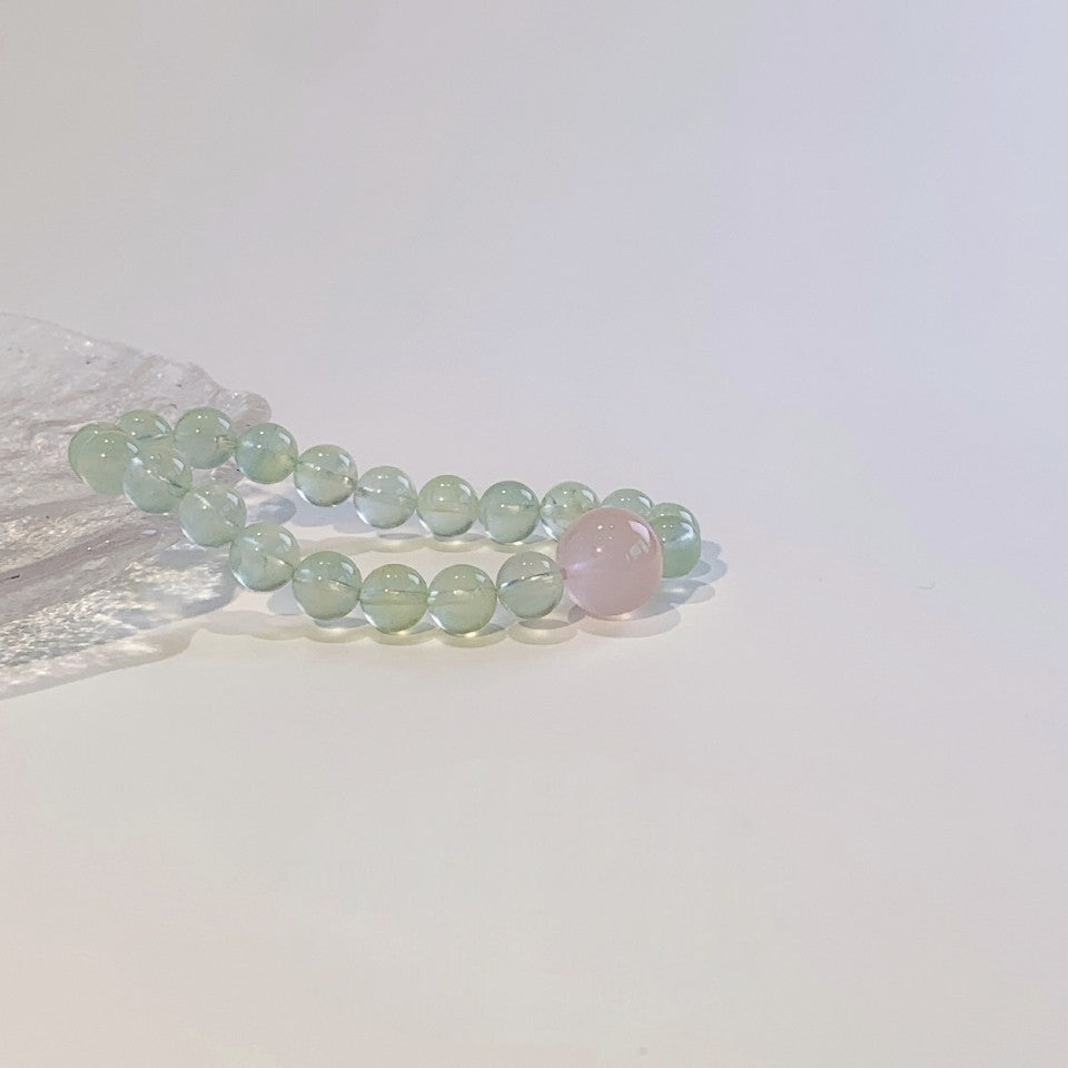 Naturstein Armband – Balance & Energie – Natur Crystal 9 mm / 17 cm