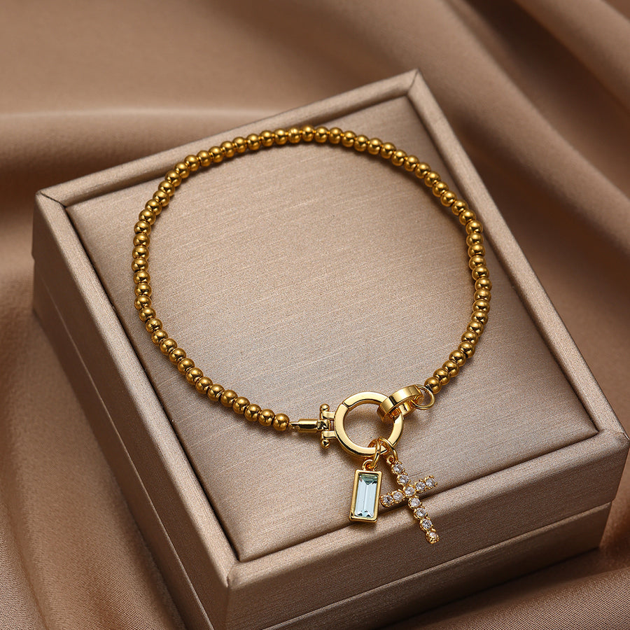 Naturstein Armband – Balance & Erdung – Gold January