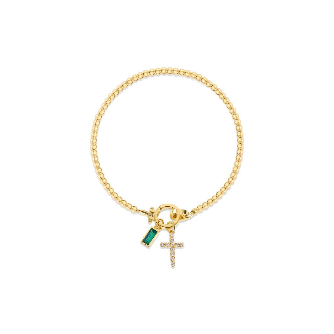 Naturstein Armband – Balance & Erdung – Gold May