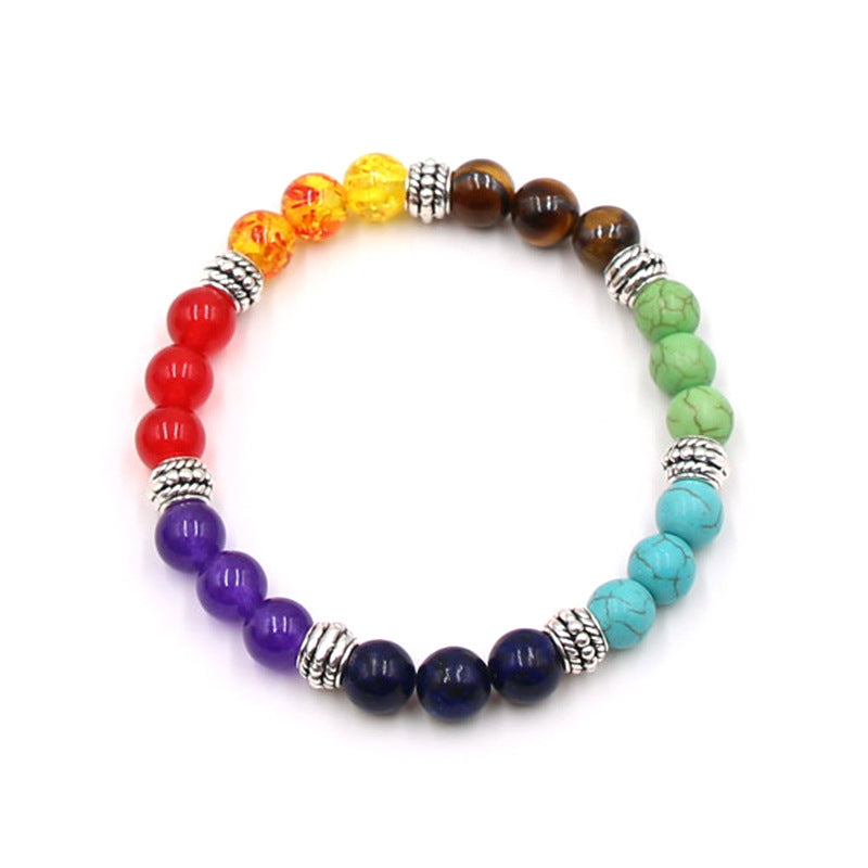 7-Chakra Armband – Balance & Energie – Silber