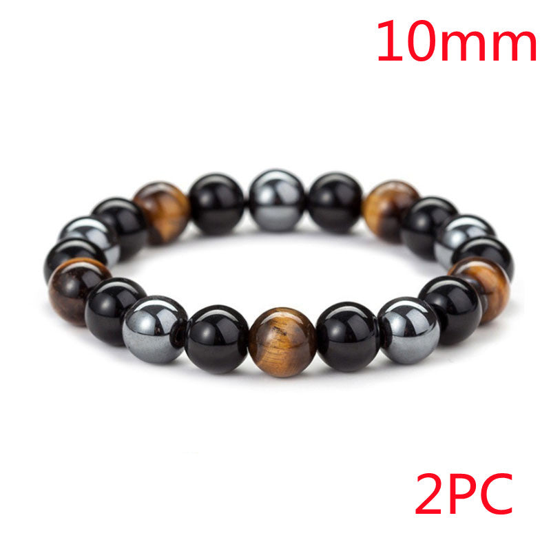 Tigerauge Armband – Schutz & Mut – Schwarz 21.4 cm 2 Stück / 8 mm