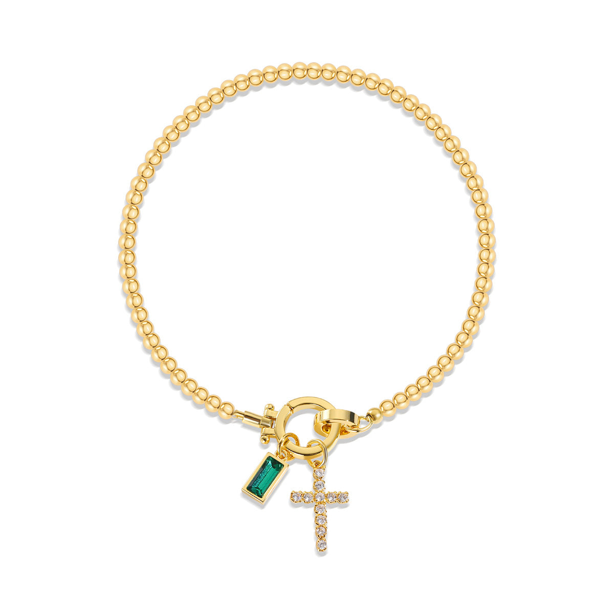 Naturstein Armband – Balance & Erdung – Gold Oc–ber